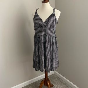 Jersey knit sundress in black/cream chevron